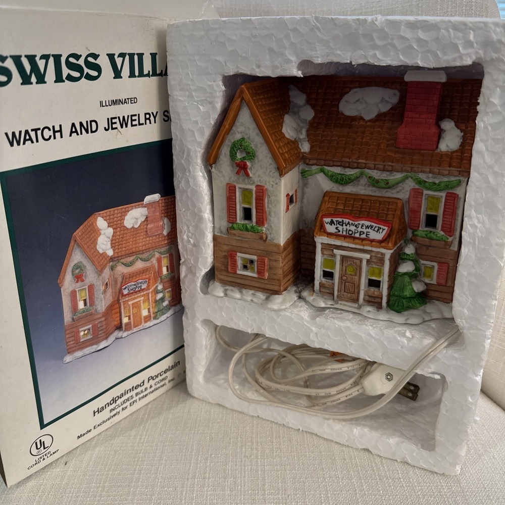 1990 EPI INTERNATIONAL‎ SWISS VILLAGE "WATCH & JEWELRY SHOPPE" LIGHTED